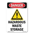 thumbnail image 1 of SignMission OS-DS-A-1824-V-1320 18 x 24 in. OSHA Danger Sign - Hazardous Waste Storage, 1 of 6