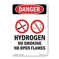 thumbnail image 1 of SignMission OS-DS-A-1824-V-1371 18 x 24 in. OSHA Danger Sign - Hydrogen No Smoking, 1 of 6