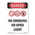 thumbnail image 1 of SignMission OS-DS-A-1824-V-1478 18 x 24 in. OSHA Danger Sign - No Smoking or Open Lights, 1 of 6