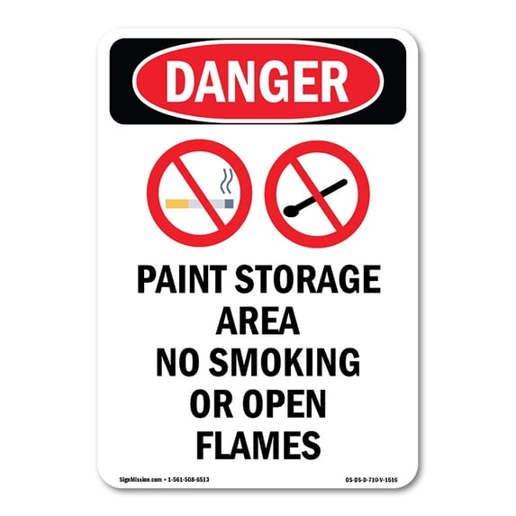 SignMission OS-DS-A-1824-V-1516 18 x 24 in. OSHA Danger Sign - Paint Storage Area