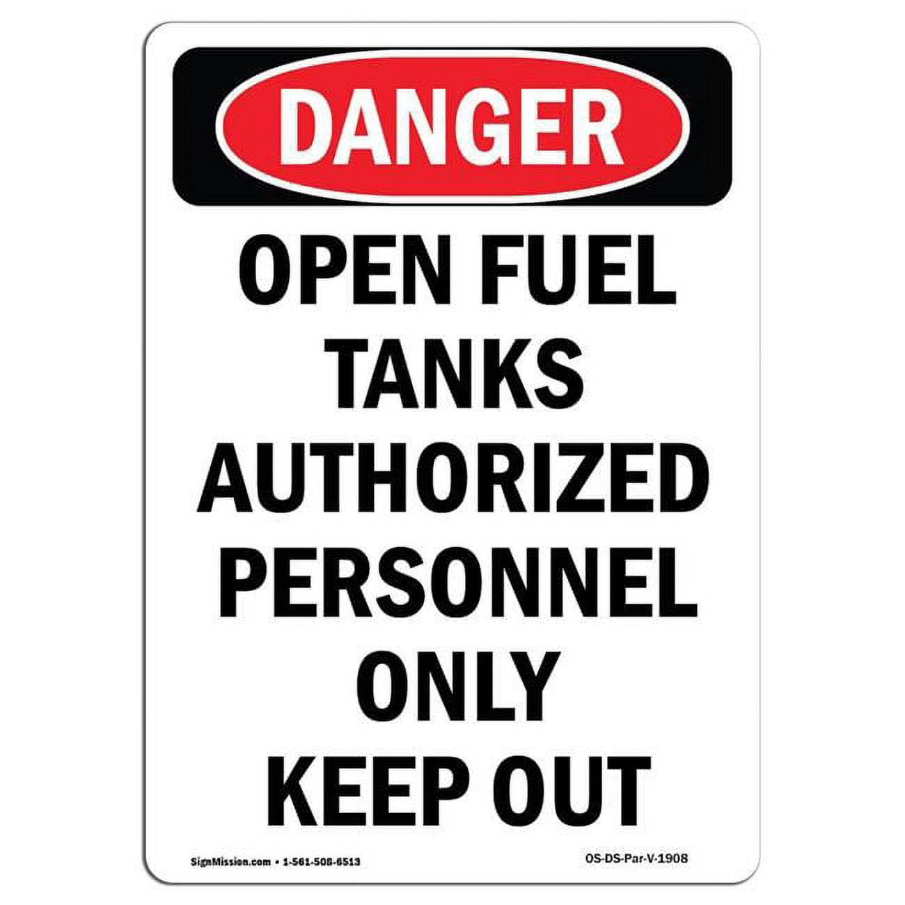 Open Tank Signage SignMission OS-DS-A-1824-V-1908 18 x 24 in. OSHA Danger Sign - Portrait ...
