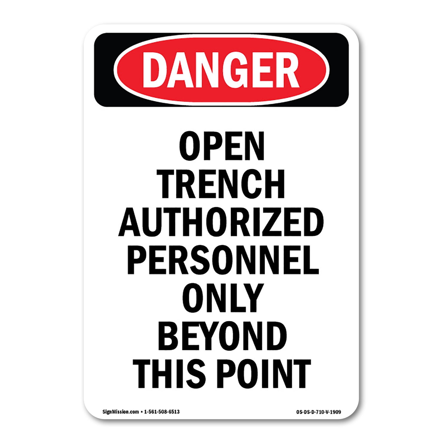 SignMission OS-DS-A-1824-V-1909 18 x 24 in. OSHA Danger Sign - Portrait ...