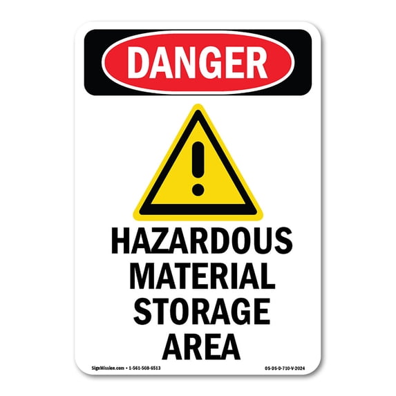 SignMission OS-DS-A-1824-V-2024 18 x 24 in. OSHA Danger Sign - GHS Hazardous Material
