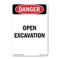 thumbnail image 1 of OSHA Danger Sign -  Open Excavation |  Aluminum Sign | Protect Your Business, Construction Site, Warehouse & Shop Area |  Made in The USA, 1 of 6