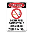 thumbnail image 1 of SignMission OS-DS-A-1824-V-2530 18 x 24 in. OSHA Danger Sign - Diesel Fuel Combustible, 1 of 6