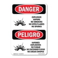 thumbnail image 1 of SignMission OS-DS-A-1824-VS-1211 18 x 24 in. OSHA Danger Sign - Explosive Vapors No Smoking Bilingual, 1 of 6
