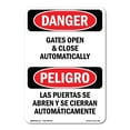 thumbnail image 1 of SignMission OS-DS-A-1824-VS-1282 18 x 24 in. OSHA Danger Sign - Gates Open & Close Automatically Bilingual, 1 of 6