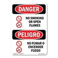 thumbnail image 1 of SignMission OS-DS-A-1824-VS-1475 18 x 24 in. OSHA Danger Sign - No Smoking or Open Flames Bilingual, 1 of 6
