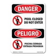 thumbnail image 1 of SignMission OS-DS-A-1824-VS-1636 18 x 24 in. OSHA Danger Sign - Pool Closed Do Not Enter with Symbol, 1 of 6