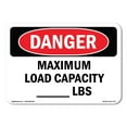 thumbnail image 1 of SignMission OS-DS-A-710-L-1771 Danger Maximum Load Capacity lbs OSHA Aluminum Sign, 1 of 6