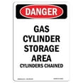 thumbnail image 1 of SignMission OS-DS-A-710-V-2055 OSHA Danger Sign - Gas Cylinder Storage Area Keep, 1 of 1