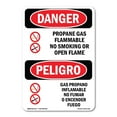 thumbnail image 1 of SignMission OS-DS-A-710-VS-1539 7 x 10 in. OSHA Danger Sign - Propane Gas Flammable No Smoking, 1 of 6