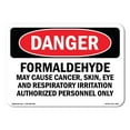 thumbnail image 1 of SignMission OS-DS-D-1014-L-1904 Danger Formaldehyde May Cause Cancer OSHA Decal Sign, 1 of 5