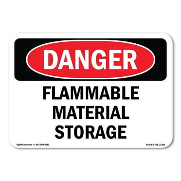 SignMission OS-DS-D-1014-L-2351 OSHA Danger Sign - Flammable Material Storage