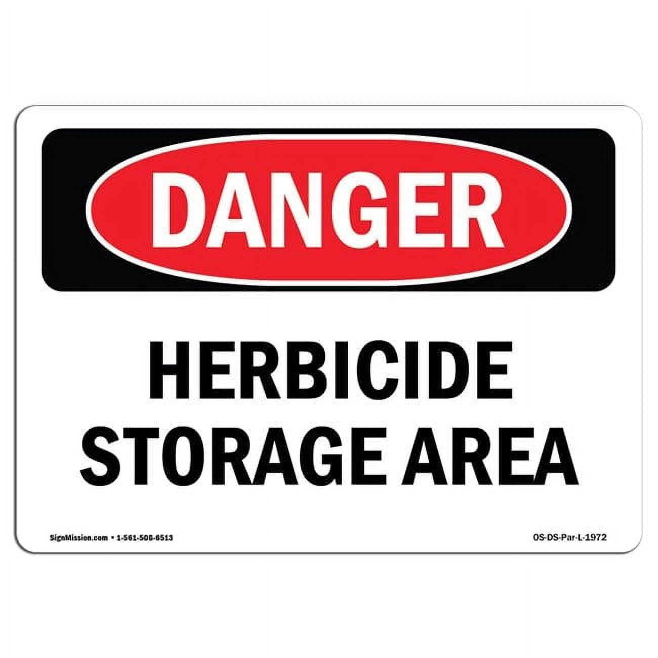 SignMission OS-DS-D-1824-L-1972 OSHA Danger Sign - Herbicide Storage ...