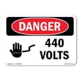 thumbnail image 1 of SignMission OS-DS-D-35-L-1011 OSHA Danger Sign - 440 Volts, 1 of 5