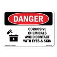 thumbnail image 1 of SignMission OS-DS-D-35-L-1104 OSHA Danger Sign - Corrosive Chemicals Avoid Contact, 1 of 5