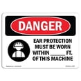 thumbnail image 1 of SignMission OS-DS-D-35-L-1187 OSHA Danger Sign - Ear Protection Must Be Worn, 1 of 5