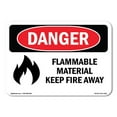 thumbnail image 1 of SignMission OS-DS-D-35-L-1245 OSHA Danger Sign - Flammable Material Keep Fire Away, 1 of 5