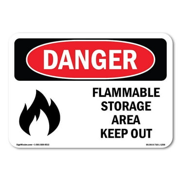 SignMission OS-DS-D-35-L-1256 OSHA Danger Sign - Flammable Storage Area Keep Out