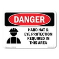 thumbnail image 1 of SignMission OS-DS-D-35-L-1289 OSHA Danger Sign - Hard Hat Eye Protection Required, 1 of 5