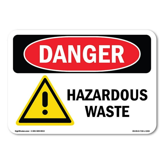 OSHA Danger Sign - Hazardous Waste | Decal | Protect Your Business, Construction Site, Warehouse & Shop Area |  Made in The USA