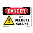 thumbnail image 1 of SignMission OS-DS-D-35-L-1325 OSHA Danger Sign - High Pressure Gas Line, 1 of 5