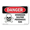 thumbnail image 1 of SignMission OS-DS-D-35-L-1369 OSHA Danger Sign - Hydrogen Sulfide Poisonous Gas, 1 of 5
