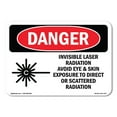 thumbnail image 1 of SignMission OS-DS-D-35-L-1377 OSHA Danger Sign - Invisible Laser Radiation Avoid Eye Exposure, 1 of 5