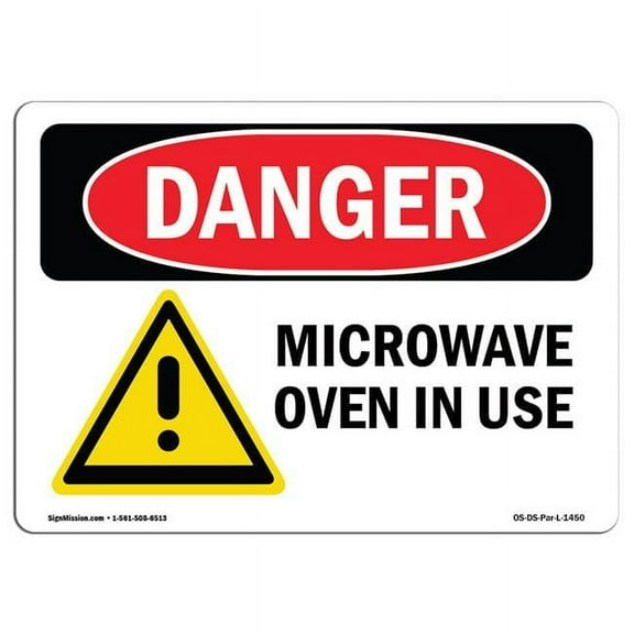 SignMission OS-DS-D-35-L-1450-10PK OSHA Danger Sign - Microwave Oven in Use