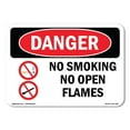 thumbnail image 1 of SignMission OS-DS-D-35-L-1491 OSHA Danger Sign - No Smoking No Open Flames, 1 of 5