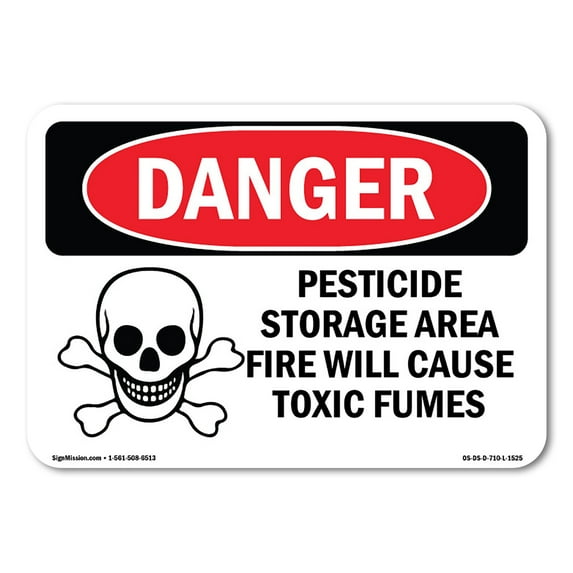 SignMission OS-DS-D-35-L-1525 OSHA Danger Sign - Pesticide Storage Area