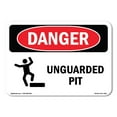 thumbnail image 1 of SignMission OS-DS-D-35-L-1601 OSHA Danger Sign - Unguarded Pit, 1 of 5
