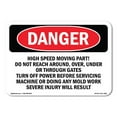 thumbnail image 1 of SignMission OS-DS-D-35-L-1665 OSHA Danger Sign - High Speed Moving Part, 1 of 5