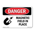thumbnail image 1 of SignMission OS-DS-D-35-L-1674 OSHA Danger Sign - Magnetic Field in Place, 1 of 5
