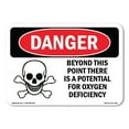 thumbnail image 1 of SignMission OS-DS-D-35-L-1813 OSHA Danger Sign - Oxygen Deficiency Beyond This Point, 1 of 5