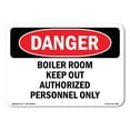 thumbnail image 1 of SignMission OS-DS-D-35-L-1900 OSHA Danger Sign - Boiler Room Keep Authorized Personnel, 1 of 5