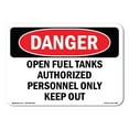 thumbnail image 1 of SignMission OS-DS-D-35-L-1908 OSHA Danger Sign - Open Fuel Tanks Authorized Personnel, 1 of 5