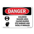thumbnail image 1 of SignMission OS-DS-D-35-L-1934 OSHA Danger Sign - Chlorine Hazard Area, 1 of 5