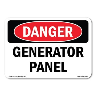 SignMission OS-DS-D-35-L-1967 Danger Generator Panel OSHA Decal Sign