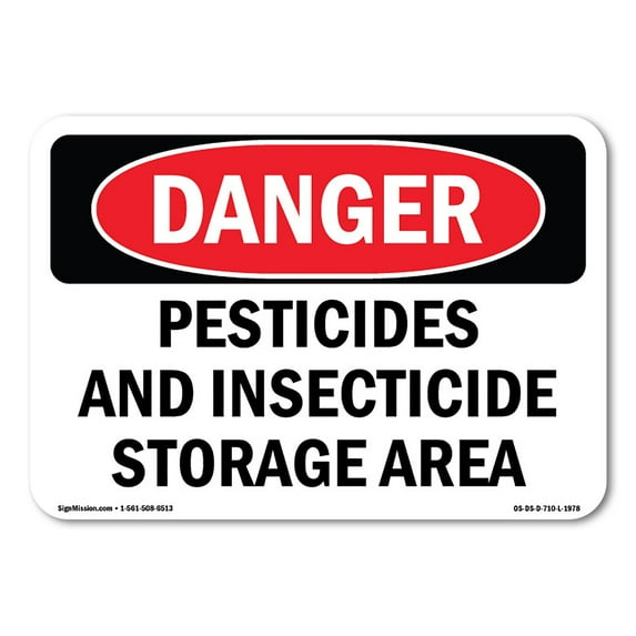 SignMission OS-DS-D-35-L-1978 OSHA Danger Sign - Pesticides & Insecticide Storage Area