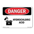 thumbnail image 1 of SignMission OS-DS-D-35-L-2029 OSHA Danger Sign - Hydrochloric Acid, 1 of 5
