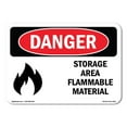 thumbnail image 1 of SignMission OS-DS-D-35-L-2043 OSHA Danger Sign - Storage Area Flammable Material, 1 of 5