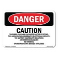 thumbnail image 1 of SignMission OS-DS-D-35-L-2082 OSHA Danger Sign - Caution This Area Contains Energized, 1 of 5