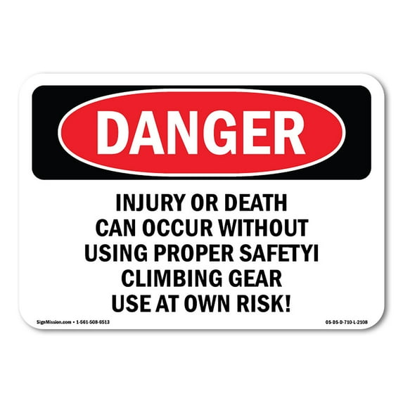 SignMission OS-DS-D-35-L-2108 OSHA Danger Sign - Injury or Death Can Occur without Using