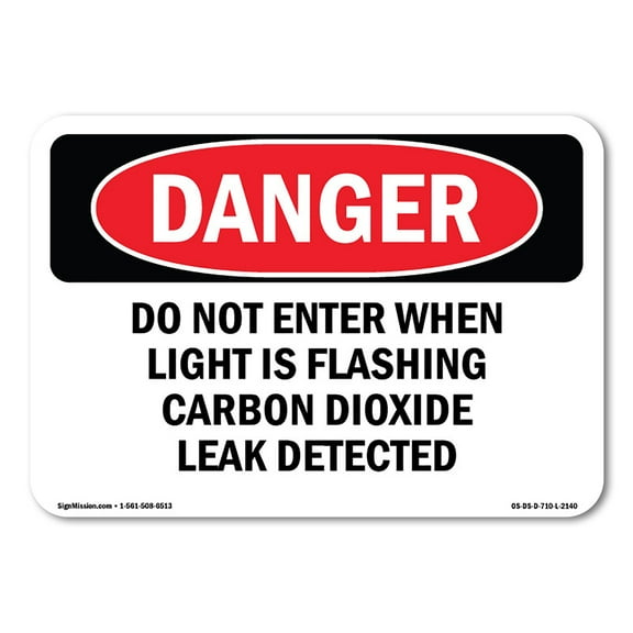 SignMission OS-DS-D-35-L-2140 OSHA Danger Sign - Do Not Enter When Light is Flashing Carbon