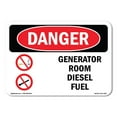 thumbnail image 1 of SignMission OS-DS-D-35-L-2207 OSHA Danger Sign - Generator Room Diesel Fuel, 1 of 5
