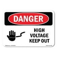 thumbnail image 1 of SignMission OS-DS-D-35-L-2229 OSHA Danger Sign - High Voltage Keep Out, 1 of 5