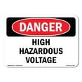thumbnail image 1 of SignMission OS-DS-D-35-L-2287 OSHA Danger Sign - High Hazardous Voltage, 1 of 5
