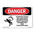 thumbnail image 1 of SignMission OS-DS-D-35-L-2318 OSHA Danger Sign - Hazardous Voltage Will Cause, 1 of 5